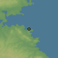 Shaded relief of the 52 km around Sozopol, drawn from the GMTED2010 grid