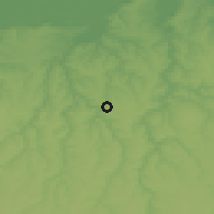 Shaded relief of the 52 km around Sredishte, drawn from the GMTED2010 grid
