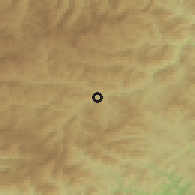 Shaded relief of the 53 km around Srednogortsi, drawn from the GMTED2010 grid