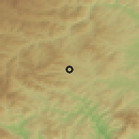 Shaded relief of the 53 km around Startsevo, drawn from the GMTED2010 grid