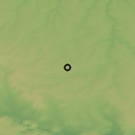 Shaded relief of the 52 km around Stefan Karadzha, drawn from the GMTED2010 grid