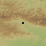 Shaded relief of the 52 km around Stoletovo, drawn from the GMTED2010 grid