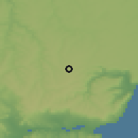 Shaded relief of the 52 km around Stozher, drawn from the GMTED2010 grid