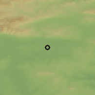 Shaded relief of the 52 km around Straldzha, drawn from the GMTED2010 grid