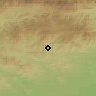 Shaded relief of the 52 km around Strelcha, drawn from the GMTED2010 grid