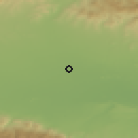 Shaded relief of the 53 km around Stryama, drawn from the GMTED2010 grid