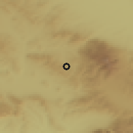 Shaded relief of the 52 km around Studena, drawn from the GMTED2010 grid