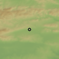 Shaded relief of the 52 km around Sungurlare, drawn from the GMTED2010 grid