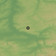 Shaded relief of the 52 km around Sushitsa, drawn from the GMTED2010 grid