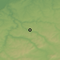Shaded relief of the 52 km around Svalenik, drawn from the GMTED2010 grid