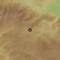 Shaded relief of the 53 km around Sveta Petka, drawn from the GMTED2010 grid