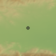 Shaded relief of the 53 km around Syedinenie, drawn from the GMTED2010 grid