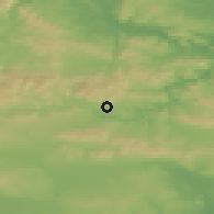Shaded relief of the 52 km around Syedinenie, drawn from the GMTED2010 grid