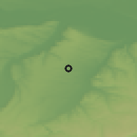 Shaded relief of the 52 km around Trăštenik, drawn from the GMTED2010 grid
