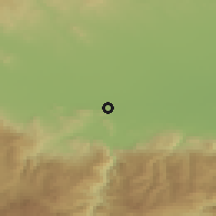 Shaded relief of the 53 km around Trivoditsi, drawn from the GMTED2010 grid
