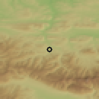 Shaded relief of the 52 km around Troyan, drawn from the GMTED2010 grid