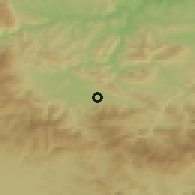 Shaded relief of the 52 km around Trudovets, drawn from the GMTED2010 grid
