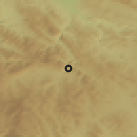 Shaded relief of the 52 km around Tryn, drawn from the GMTED2010 grid