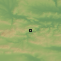 Shaded relief of the 52 km around Trynak, drawn from the GMTED2010 grid
