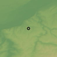 Shaded relief of the 52 km around Trystenik, drawn from the GMTED2010 grid