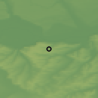Shaded relief of the 52 km around Tsarevets, drawn from the GMTED2010 grid