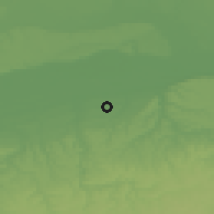 Shaded relief of the 52 km around Tsar Samuil, drawn from the GMTED2010 grid