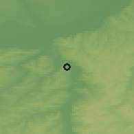 Shaded relief of the 52 km around Tsenovo, drawn from the GMTED2010 grid