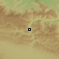 Shaded relief of the 52 km around Tserovo, drawn from the GMTED2010 grid