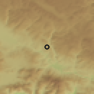 Shaded relief of the 53 km around Tukhovishta, drawn from the GMTED2010 grid