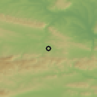 Shaded relief of the 52 km around Tushovitsa, drawn from the GMTED2010 grid