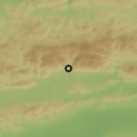 Shaded relief of the 52 km around Tvyrditsa, drawn from the GMTED2010 grid