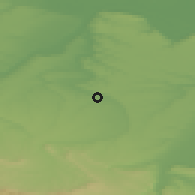 Shaded relief of the 52 km around Tyrnava, drawn from the GMTED2010 grid
