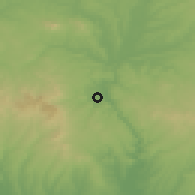 Shaded relief of the 53 km around Ustrem, drawn from the GMTED2010 grid