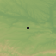 Shaded relief of the 53 km around Uzundzhovo, drawn from the GMTED2010 grid