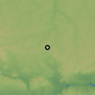 Shaded relief of the 52 km around Vălči Dol, drawn from the GMTED2010 grid