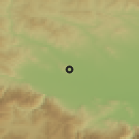 Shaded relief of the 53 km around Velichkovo, drawn from the GMTED2010 grid