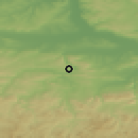 Shaded relief of the 52 km around Veliko Tyrnovo, drawn from the GMTED2010 grid