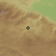 Shaded relief of the 53 km around Velingrad, drawn from the GMTED2010 grid