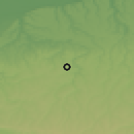 Shaded relief of the 52 km around Veselets, drawn from the GMTED2010 grid