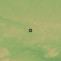 Shaded relief of the 52 km around Veselina, drawn from the GMTED2010 grid