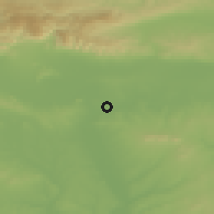 Shaded relief of the 52 km around Veselinovo, drawn from the GMTED2010 grid