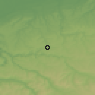 Shaded relief of the 52 km around Vetovo, drawn from the GMTED2010 grid