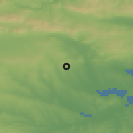 Shaded relief of the 52 km around Vinarsko, drawn from the GMTED2010 grid