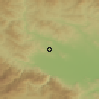 Shaded relief of the 53 km around Vinogradets, drawn from the GMTED2010 grid