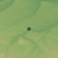 Shaded relief of the 52 km around Vladimirovo, drawn from the GMTED2010 grid