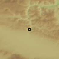 Shaded relief of the 52 km around Vlado Trichkov, drawn from the GMTED2010 grid