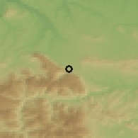 Shaded relief of the 52 km around Vratsa, drawn from the GMTED2010 grid