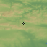 Shaded relief of the 52 km around Vresovo, drawn from the GMTED2010 grid