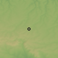 Shaded relief of the 52 km around Vylnari, drawn from the GMTED2010 grid