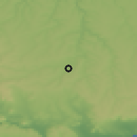 Shaded relief of the 52 km around Brestak, drawn from the GMTED2010 grid